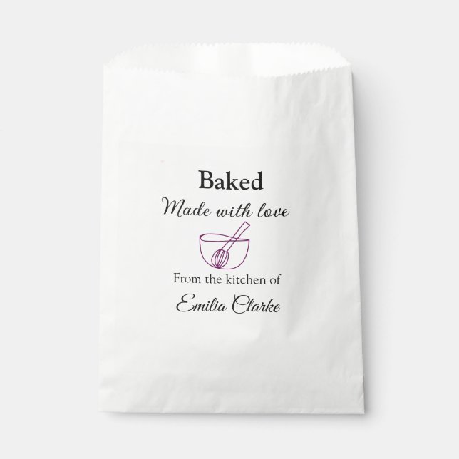 Gebacken mit Liebe Bäckerei Unternehmen hinzufügen Geschenktütchen (Vorderseite)