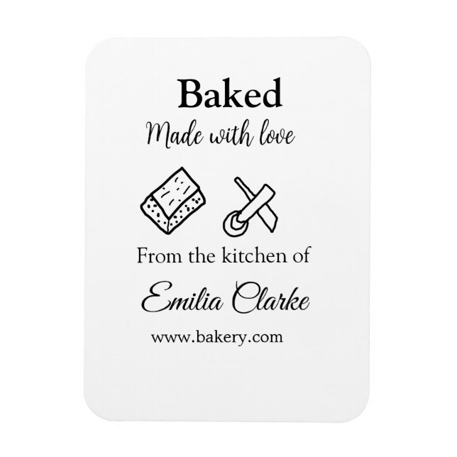 Gebacken mit Liebe Bäckerei Unternehmen hinzufügen Magnet (Vertikal)