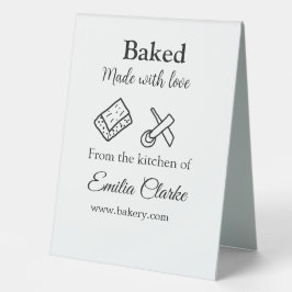 Gebacken mit Liebe Bäckerei Unternehmen hinzufügen Tischaufsteller