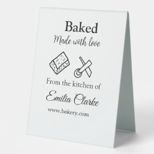 Gebacken mit Liebe Bäckerei Unternehmen hinzufügen Tischaufsteller