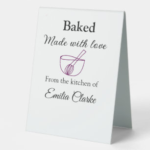 Gebacken mit Liebe Bäckerei Unternehmen hinzufügen Tischaufsteller