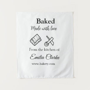 Gebacken mit Liebe Bäckerei Unternehmen hinzufügen Wandteppich