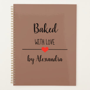 Gebacken mit Liebe braunes Namensschild Planer