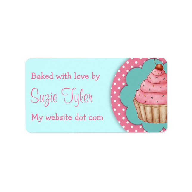 Gebacken mit Liebe - Etiketten Adressaufkleber (Vorne)