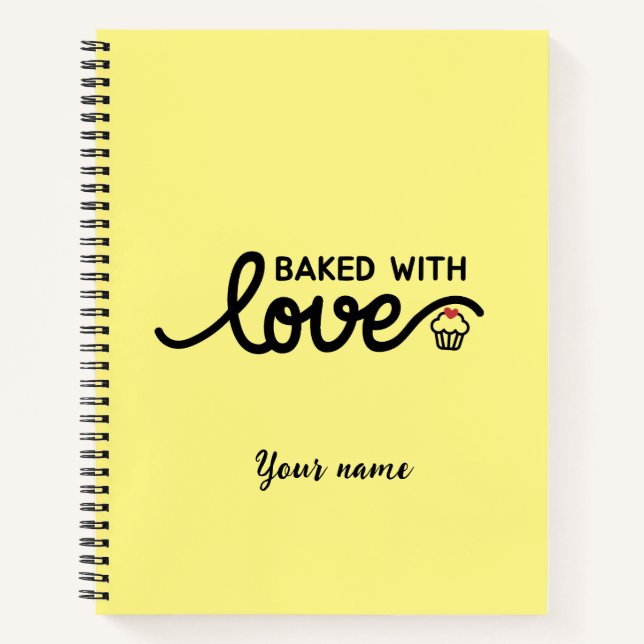Gebacken mit Liebe Funny Notizbuch (Vorderseite)