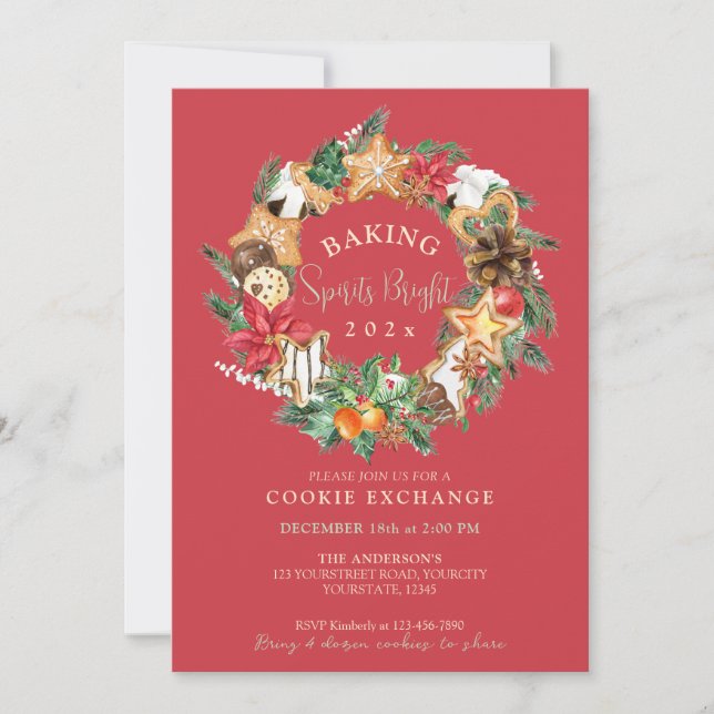 Gebacken mit Liebe Gingerbread Cookies tauschen Einladung (Vorderseite)