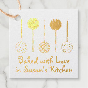 Gebacken mit Liebe hausgemachte Kuchen Pop Nahrung Geschenkanhänger