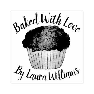 Gebacken mit Liebe hausgemachte Muffins Backküche Gummistempel