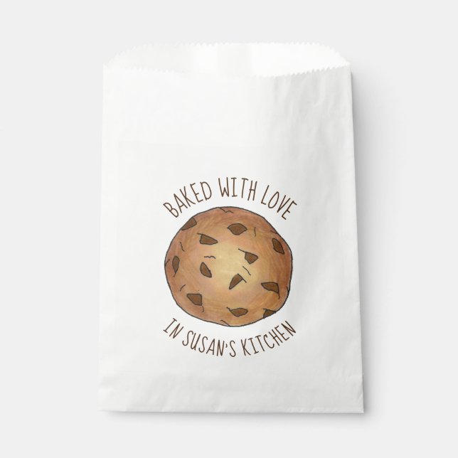 Gebacken mit Liebe hausgemachte Schokolade Chip Co Geschenktütchen (Vorderseite)