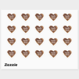 gebacken mit Liebe Herz Herz-Aufkleber