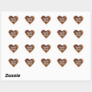 gebacken mit Liebe Herz Herz-Aufkleber