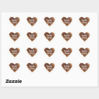 gebacken mit Liebe Herz Herz-Aufkleber