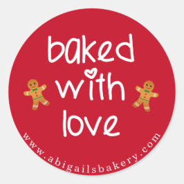 Gebacken mit Liebe - Lebkuchen Männer - Weihnachte Runder Aufkleber