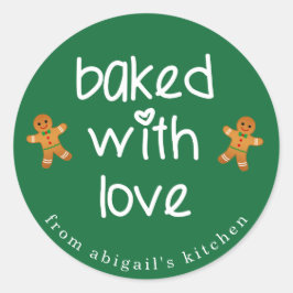 Gebacken mit Liebe - Lebkuchen Weihnachten Runder Aufkleber