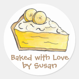 Gebacken mit Liebe Personalisierte Bananenkrebs Runder Aufkleber