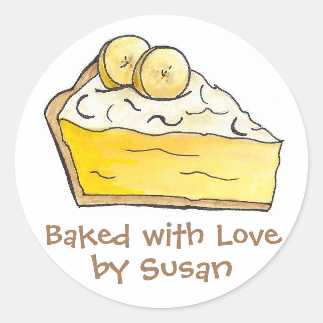 Gebacken mit Liebe Personalisierte Bananenkrebs Runder Aufkleber (Vorderseite)