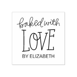 Gebacken mit Liebe Personalisierte Gummi-Briefmark Gummistempel