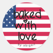 Gebacken mit Liebe - Personalisierte US-Flagge