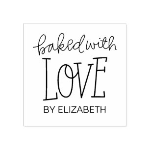 Gebacken mit Liebe-personalisierter Gummistempel