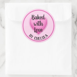 Gebacken mit Liebe Personalisierter Rundaufkleber Runder Aufkleber