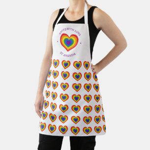 Gebacken mit Liebe Regenbogen Herzmuster Individue Schürze