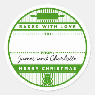 Gebacken mit Liebe Runder Aufkleber