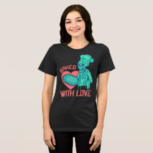 Gebacken mit Liebe Skeleton Koch Tri-Blend Shirt