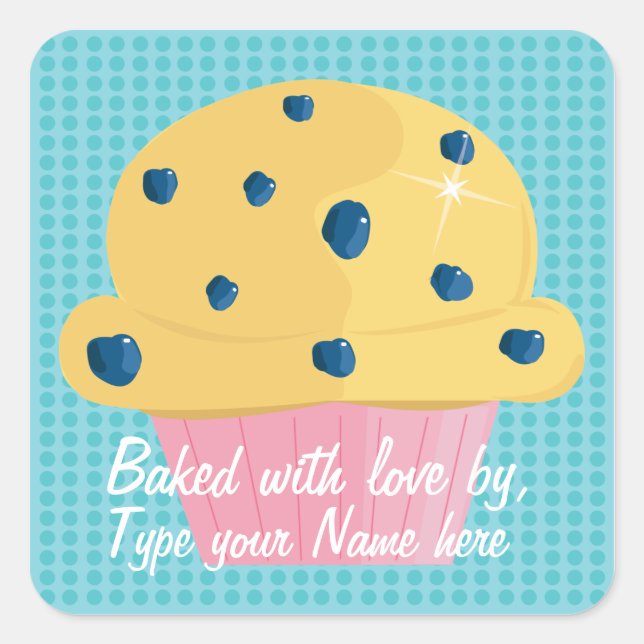 Gebacken mit Liebe von, Personalisierte Aufkleber (Vorderseite)