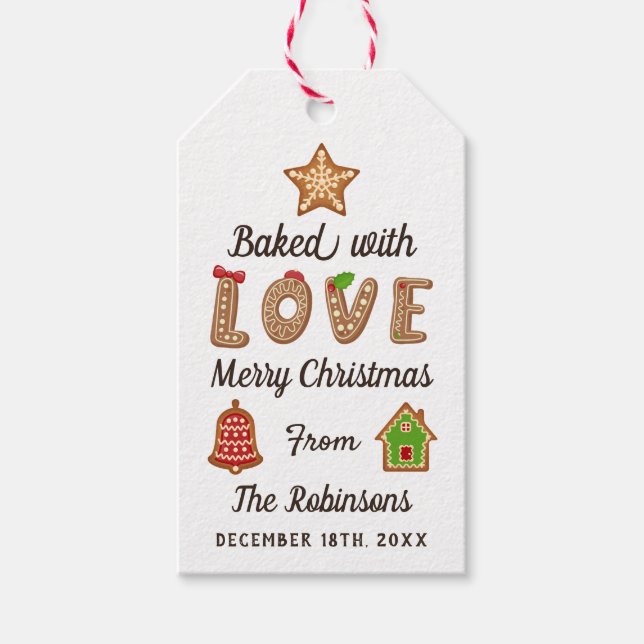 Gebacken mit Liebe Weihnachts-Cookie-Exchange-Part Geschenkanhänger (Vorderseite)