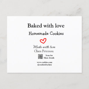 Gebacken mit Liebe Zuhause Cookies hinzufügen QR m Postkarte