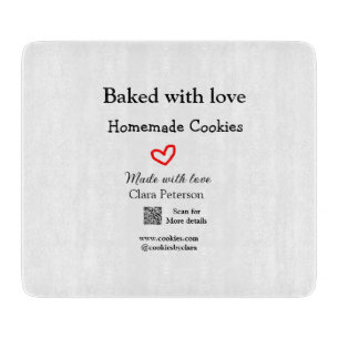 Gebacken mit Liebe Zuhause Cookies hinzufügen QR m Schneidebrett