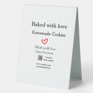 Gebacken mit Liebe Zuhause Cookies hinzufügen QR m Tischaufsteller