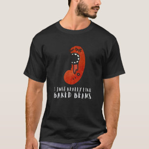 Gebackene Bohnen Dosenbohnen und vegetarisch vegan T-Shirt