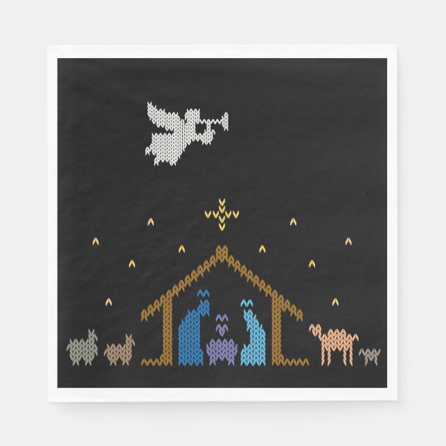 Gebackene Krippe - Ugly Christmas Sweater - Angel Serviette (Vorderseite)