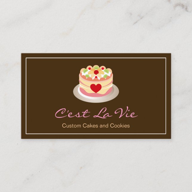 Gebackene Kuchen und Cookies Dessert Bäckerei Stor Visitenkarte (Vorderseite)