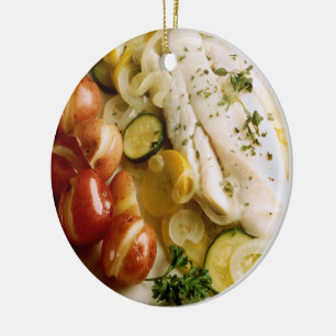 Gebackenes Fisch-Abendessen Keramik Ornament
