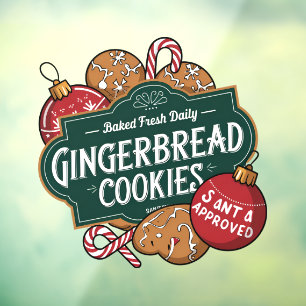 Gebackenes frisches Lebkuchen Weihnachten Fensteraufkleber
