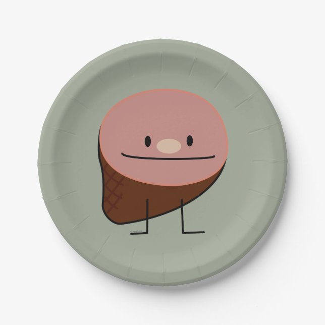 Gebackenes geräuchertes Schweinefleisch des Pappteller (Vorderseite)