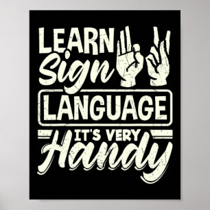 Gebärdenalphabet-Lehrer Amerikanische Gebärdenspra Poster