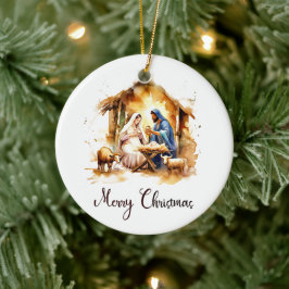 Gebärdene Geburt Frohe Weihnachten Keramik Ornament