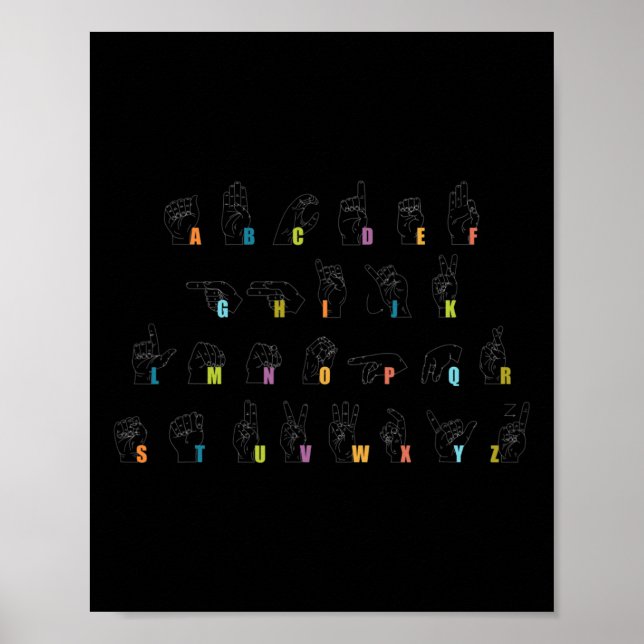 Gebärdensprachalphabet-Design  Poster (Vorne)