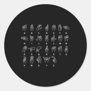 Gebärdensprachalphabet Gehörlos Stumm Asl Gehörlos Runder Aufkleber