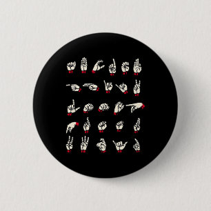 Gebärdensprache - Alphabet A bis Z ASL Deaf Awaren Button