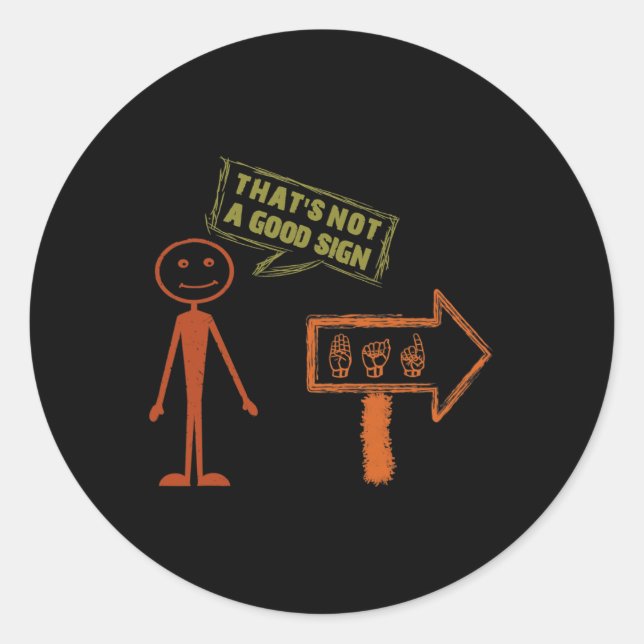 Gebärdensprache ASL American Hand Talking Awarenes Runder Aufkleber (Vorderseite)