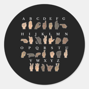 Gebärdensprache Asl Hand Gesture Taube Bewusstsein Runder Aufkleber