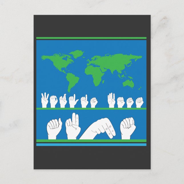 Gebärdensprache - die beste Tante der Welt Postkarte (Vorderseite)