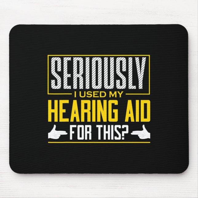 Gebärdensprache ernsthaft Hörgerät Gebärdensprache Mousepad (Vorne)