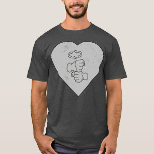 Gebärdensprache Herzkaffee Marmor T-Shirt