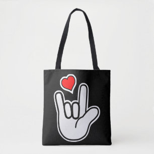 Gebärdensprache I Liebe, die Sie unterzeichnen Tasche