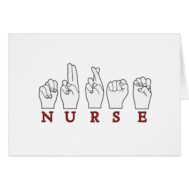 GEBÄRDENSPRACHE KRANKENSCHWESTERASL FINGERSPELLED (Vorderseite (Horizontal))